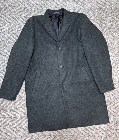 Old Navy Men's XXL Dark Gray Wool Look Overcoat Button Front Coat Jacket