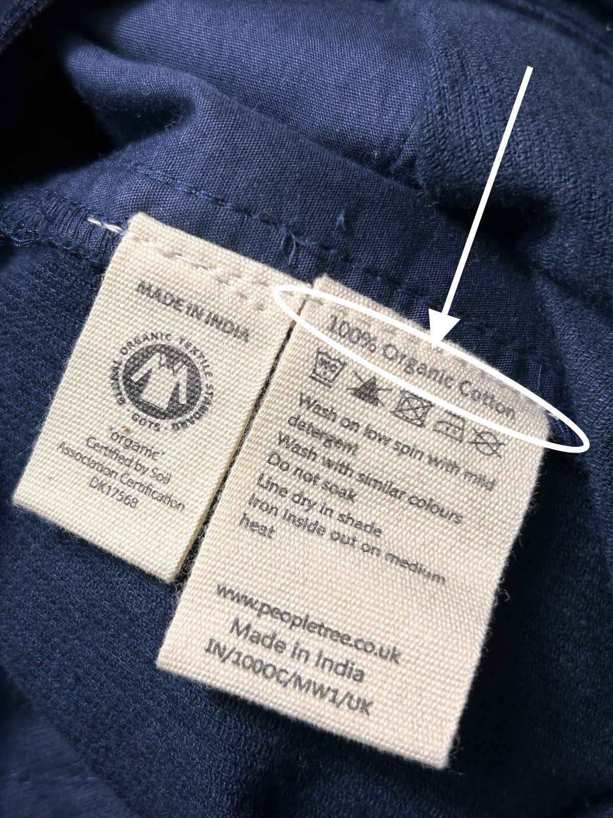 People Tree Organic Cotton Navy Blue Culottes Size 12 Wide Leg Sustainable Pants
