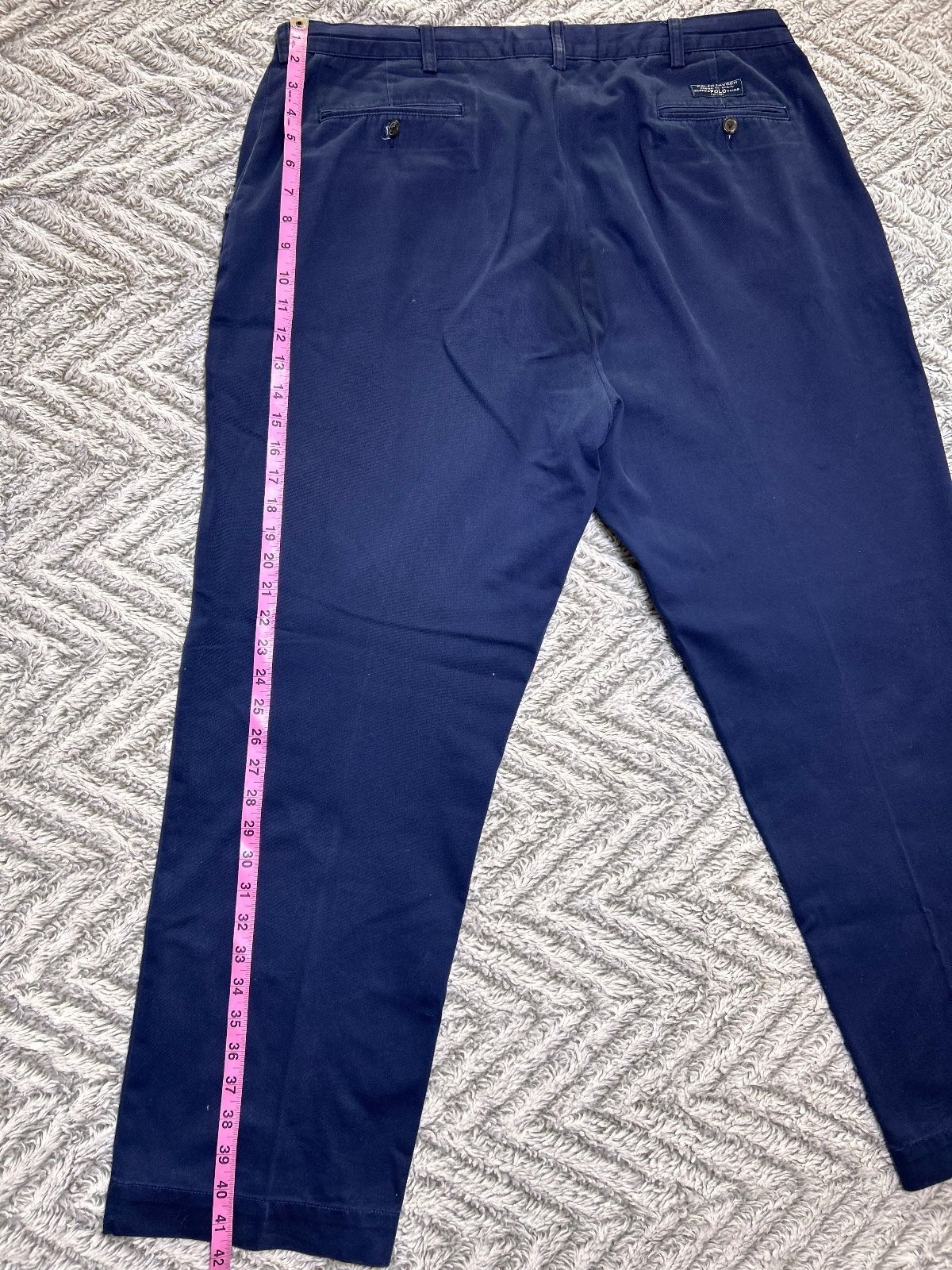 THRIFT| Polo Ralph Lauren M 40W 30L Navy Chino Pants Classic Straight Leg Cotton