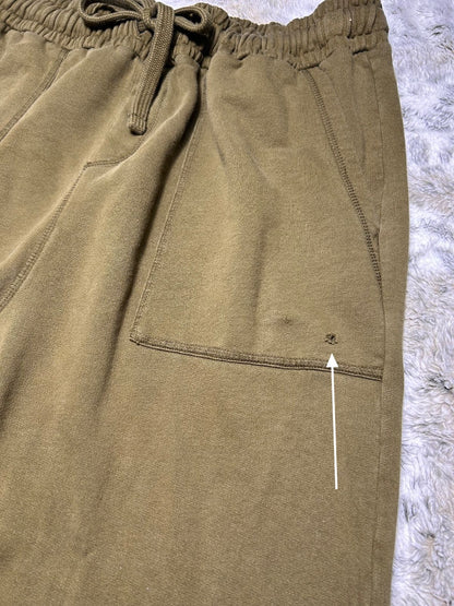 Pact Mens XL Organic Cotton Sweatpants Olive Green Drawstring Lounge Pants -Flaw