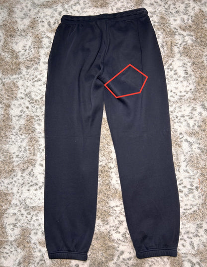 Burberry Mens Black Fleece Sweatpants Cotton Blend Joggers Small Hole